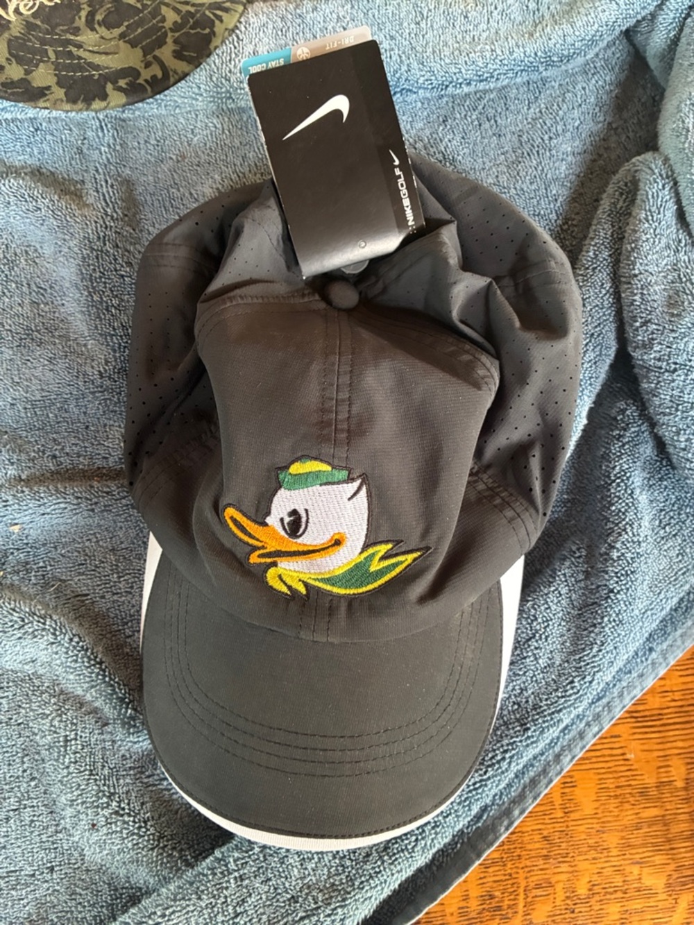 Nike Black Hat with Green and Yellow Duck Patch